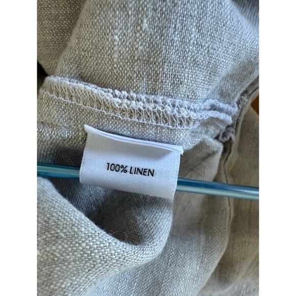 Only Child Luzon Line Tie Front Shirt in Beige Size Large - Picture 6 of 7